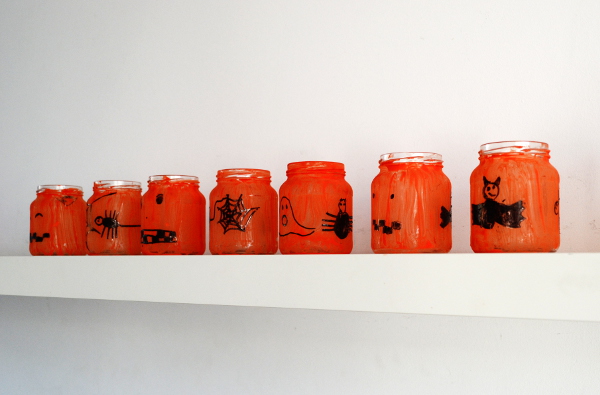 Orange Mason Jar Lanterns