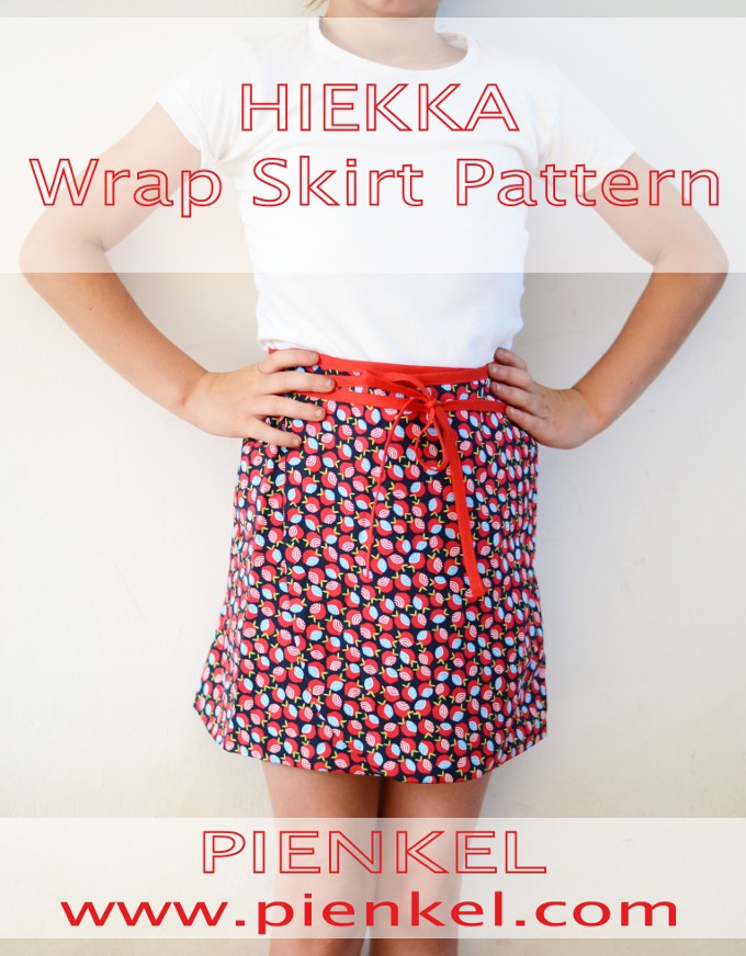 HIEKKA Wrap Skirt Pattern by Pienkel, a versatile pattern, available in sizes 2y-16y
