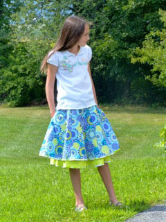 DYYNI skirt pattern, sz 2y-16y, designed by Pienkel. Sewn by Kerrie. www.pienkel.com