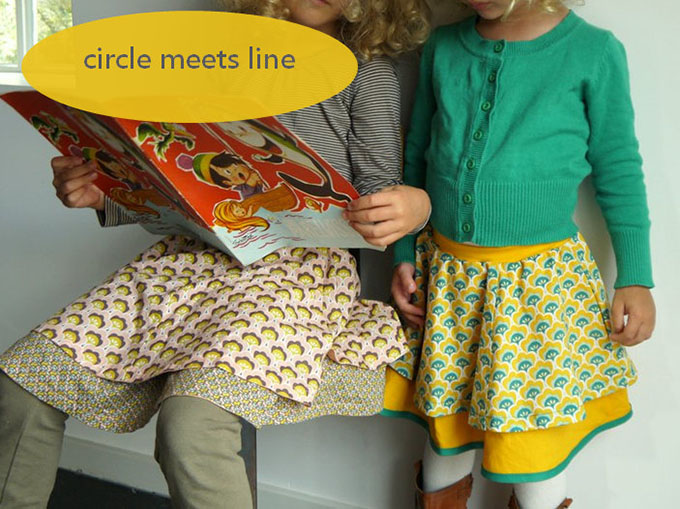 DYYNI skirt pattern, sz 2y-16y, designed by Pienkel. Sewn by Circle Meets Line. www.pienkel.com