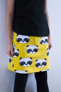 Panda Pencil Skirt - Pattern Jocole Girls Knit Pencil Skirt, sewn by Pienkel